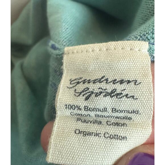 Gudrun Sjödén Blue Organic Cotton Button Dwon Cardigan sz S EUC - Picture 7 of 9